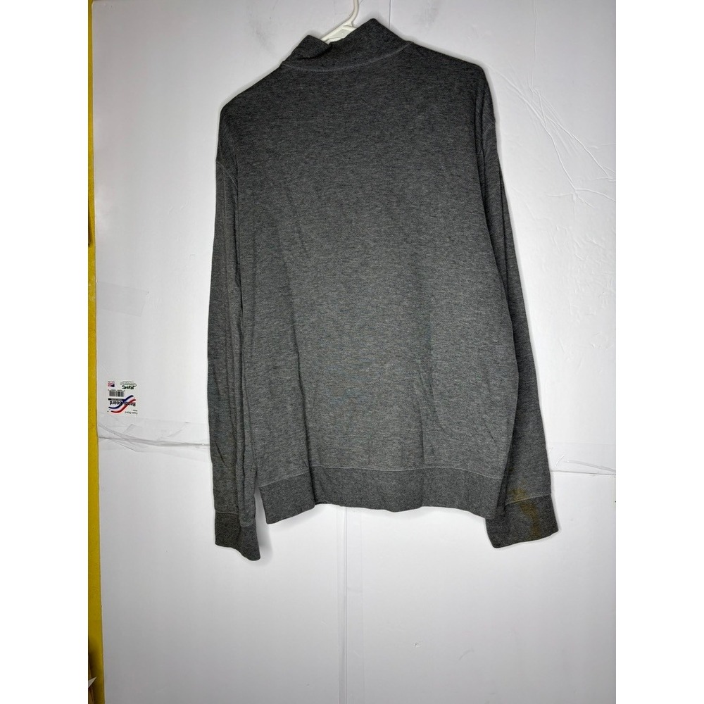 Polo Ralph Lauren Mens Quarter Zip Pullover Heather Gray Cotton Blend Large blem - Picture 6 of 10